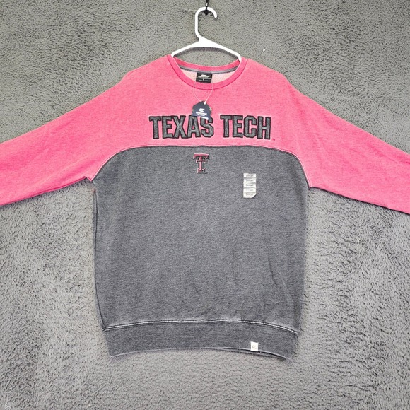 Colosseum Texas Tech Crewneck Sweatshirt Pullover‎ Embroidered Logo Small - Picture 1 of 8